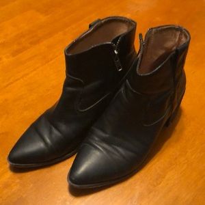 Madewell Booties Black Leather sz 8